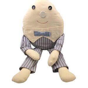 VTG 80s Primitive‎ Folk Art Humpty Dumpty Rag Doll Shelf Sitter 9x20 Handmade